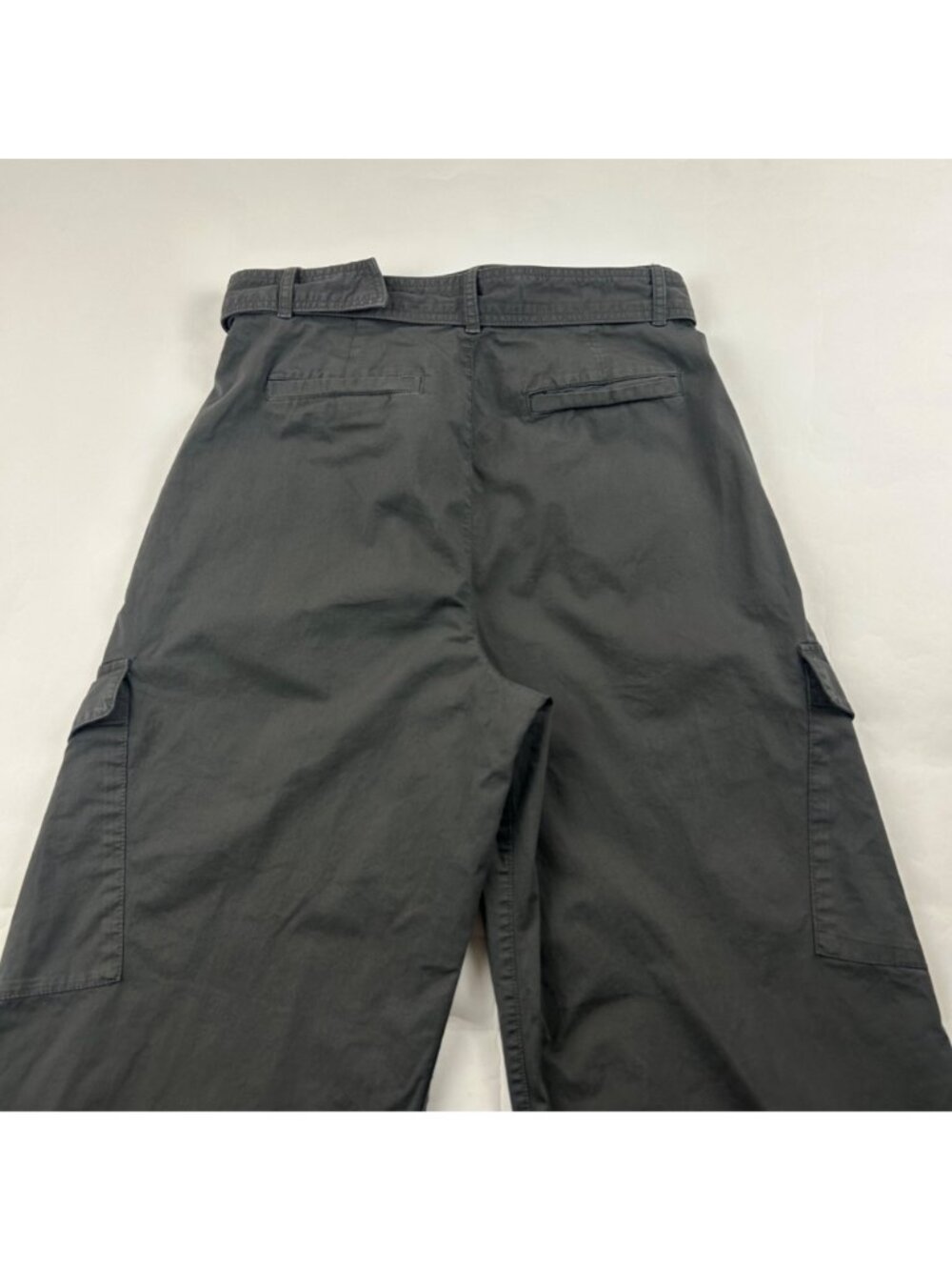 TALL Gap Charcoal Canvas High Rise Wide Leg Cargo Pant 6T - Picture 7 of 7